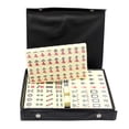 thumbnail image 2 of Portable Mini Carved Travel Mahjong Set In Leather Case 2Cm Tiles Melamine Material Complete With 136 Pieces, 2 of 7