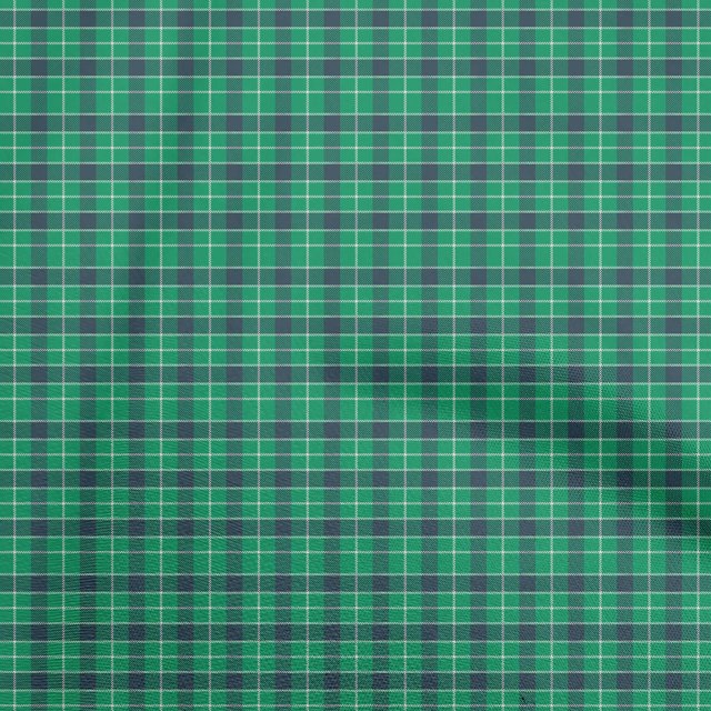 oneOone Cotton Silk Green Fabric Check Craft Projects Decor Fabric Printed By The Yard 42 Inch Wide