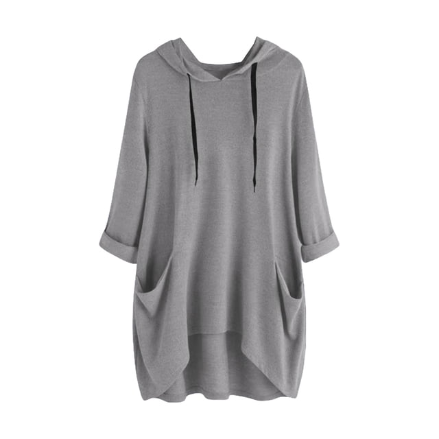 Timegard Hoodies for Women Plus Size Long Sleeve Drawstring Fall Casual Loose Comfy Blouse with Pockets