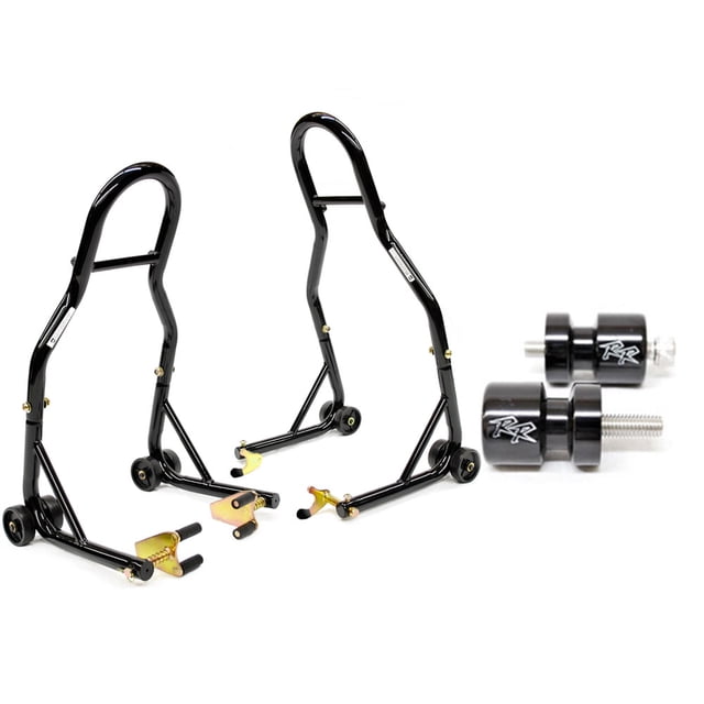 Venom Motorcycle Front+Rear Dual Lift Stand - w/ Spools Compatible with Honda CBR250R 2011 CBR 250 R