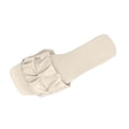 thumbnail image 1 of Womens Slide Sandals Flat Open Square Toe Fold Non Slip Casual Flat Sandals Beige, 1 of 9