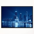 thumbnail image 1 of Design Art Nuit De Chicago Bleu  Sur Toile Encadrée, 1 of 4