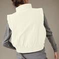 thumbnail image 4 of Women's Casual Solid Color Lapel Hooded Sleeveless Jacket with Elastic Hem for Spring and Summer, 4 of 8