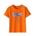 thumbnail image 1 of Économies d'Été! SROBPTY T-Shirts à Manches Courtes pour Tout-Petits, T-Shirt Imprimé pour Garçons Tout-Petits Mode Col Rond Imprimé Manches Courtes Orange, 3 Ans, 1 of 4