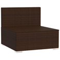 thumbnail image 2 of vidaXL 3-Seater Sofa with Cushions Brown Poly Rattan, 2 of 5