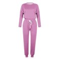 thumbnail image 4 of FAIWAD Ensemble 2 Pcs pour Femme Chandail à Manches Longues à Col Rond et Pantalon de Jogging Long Survêtement Décontracté, 4 of 5