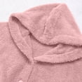 thumbnail image 4 of Qertyioot Women Plus Size Button Plush Tops Hooded Loose Cardigan Wool Coat Winter Jacket, 4 of 7