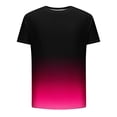 thumbnail image 4 of Penkiiy T-Shirt Ajusté pour Homme, Col Rond Décontracté, T-Shirt Ombré, Été, Manches Courtes, Hauts Dégradés, Stylé, Entraînement, Muscle, Chandails de Base, 2TG, Rouge Melon D\'eau, 4 of 5