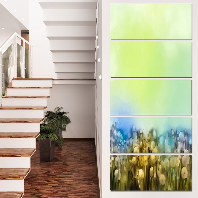 Fleurs Blanches Jardin en Couleur Douce - Impression sur Toile Florale