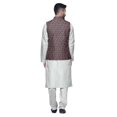 thumbnail image 3 of Atasi Kurta Solid Churidar Pajama & Printed Nehru Jacket Set For Mens Party Wear, 3 of 3