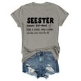 thumbnail image 2 of LUOGENLI T-shirts pour Femme pour Femmes Mode Décontractée Haut Seeester Manches Courtes Col Rond Haut 1 T-shirts pour Femmes T-Shirt Graphique Drôle Saint-Valentin Gris TG, 2 of 3
