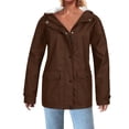 thumbnail image 2 of Enjoytime Lightweight Rain Jacket Women Solid Color Waterproof Hooded Raincoat Windproof Outdoor Active Windbreaker Plus Size Clothes, 2 of 7