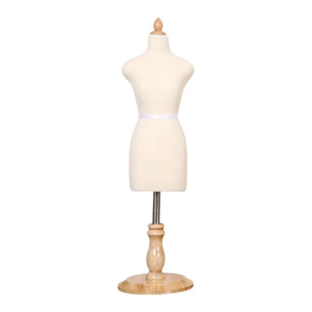 Tachiuwa Female Dress Form Mini 1/4 XS Size Mannequin Body for Small Clothing Display No Line Marking