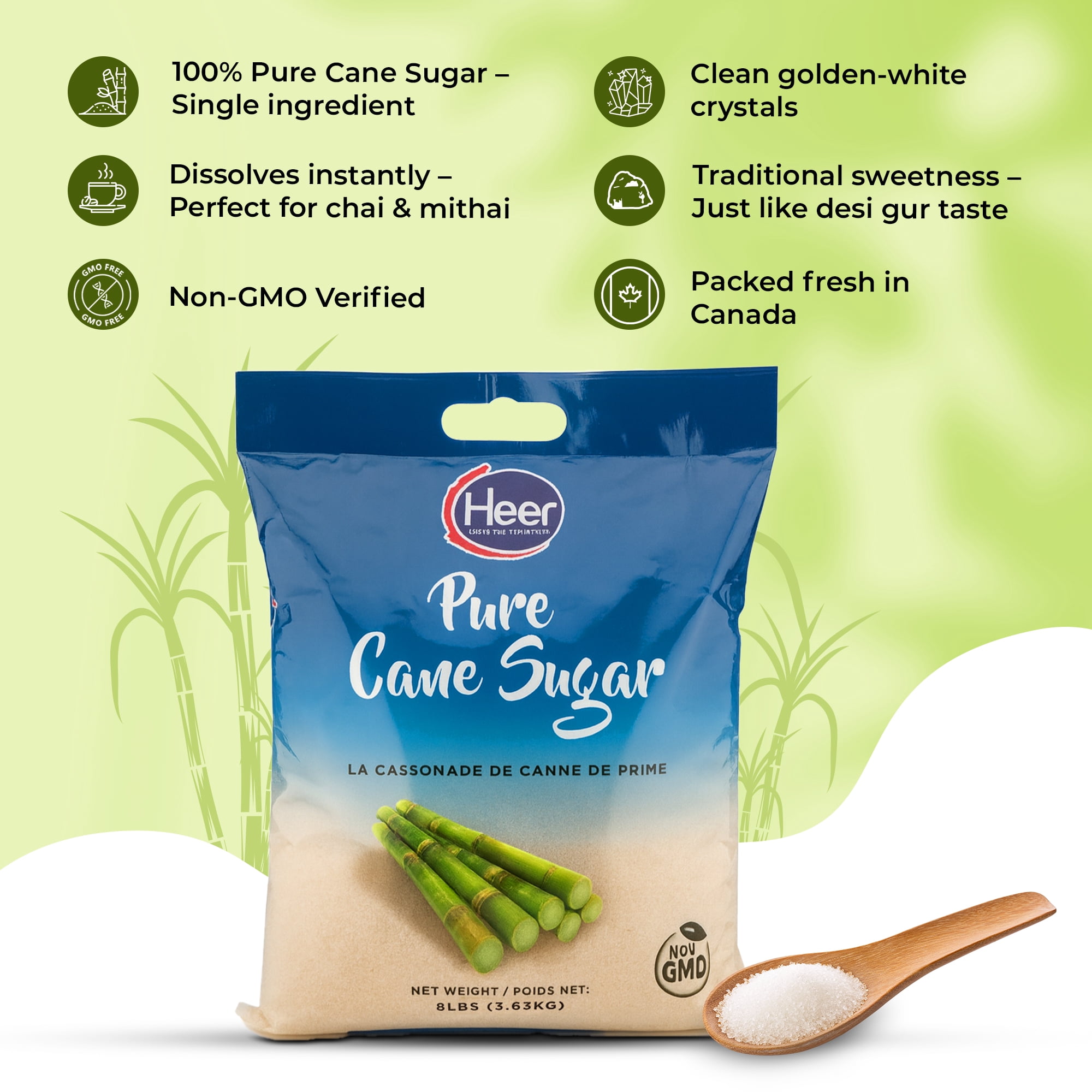 Heer Cane Sugar, 8lb