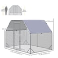 thumbnail image 3 of PawHut Metal Chicken Coop for 4-6 Chickens, Walk In Chicken Run with Roof, 3 of 10