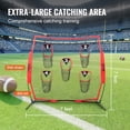 thumbnail image 3 of VEVOR 6 x 6 ft Football Trainer Throwing Net, Training Throwing Target Practice Net with 5 Target Pockets, Knotless Net Includes Bow Frame and Portable Carry Case, Improve QB Throwing Accuracy, Red, 3 of 9