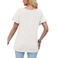 thumbnail image 3 of Avamo T-Shirts d'Été pour Femmes Col Ras du Cou T-shirt Manches Courtes T-shirt Chandail Confortable T-shirt de Travail Blanc TG, 3 of 4