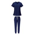thumbnail image 2 of Nursing Scrub Set with Pockets V Neck Breathable Comfortable Soft Nurse Workwear M, 2 of 9