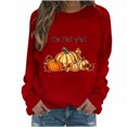 thumbnail image 1 of Pisexur Chandail de l\'Action de Grâce Orange à Col Rond Chandails Mode à Motif de Citrouille Chandails Grateful Blessed Chandail d'Automne Chandail à Manches Longues Chandail à Enfiler Hauts pour Femmes, 1 of 3