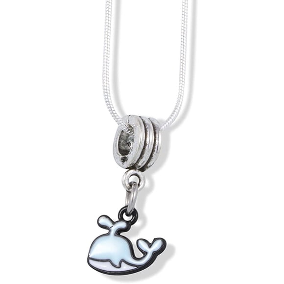 Collier Chaîne Serpent Baleine avec Breloque d'Eau Bleue Qui Jette
