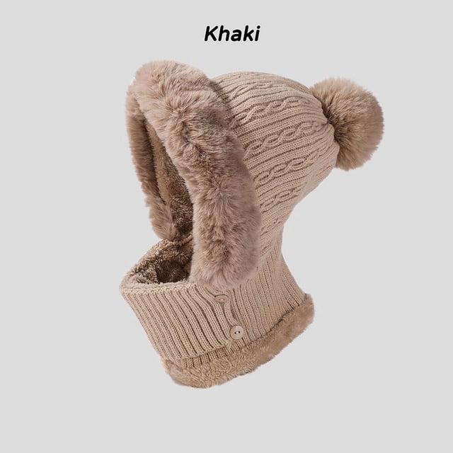 EGNMCR Winter Wool-collared -piece Cap a cap