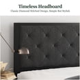thumbnail image 4 of Amolife King Size Metal Bed Frame with Upholstered Headboard, Dark Grey, 4 of 7