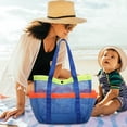 thumbnail image 5 of JWshufel Grand Sac de Natation Portable à Grande Capacité avec Rangement à Multiples Poches pour Plage, Piscine, Vacances, Voyage, Conception Durable en Maille de Polyester, Facile à Plier et à Transporter, 5 of 5
