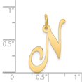 thumbnail image 3 of Diamond2Deal 14K Pendentif Lettre N Initiale en Or Jaune Grand Script pour Femmes, 3 of 5