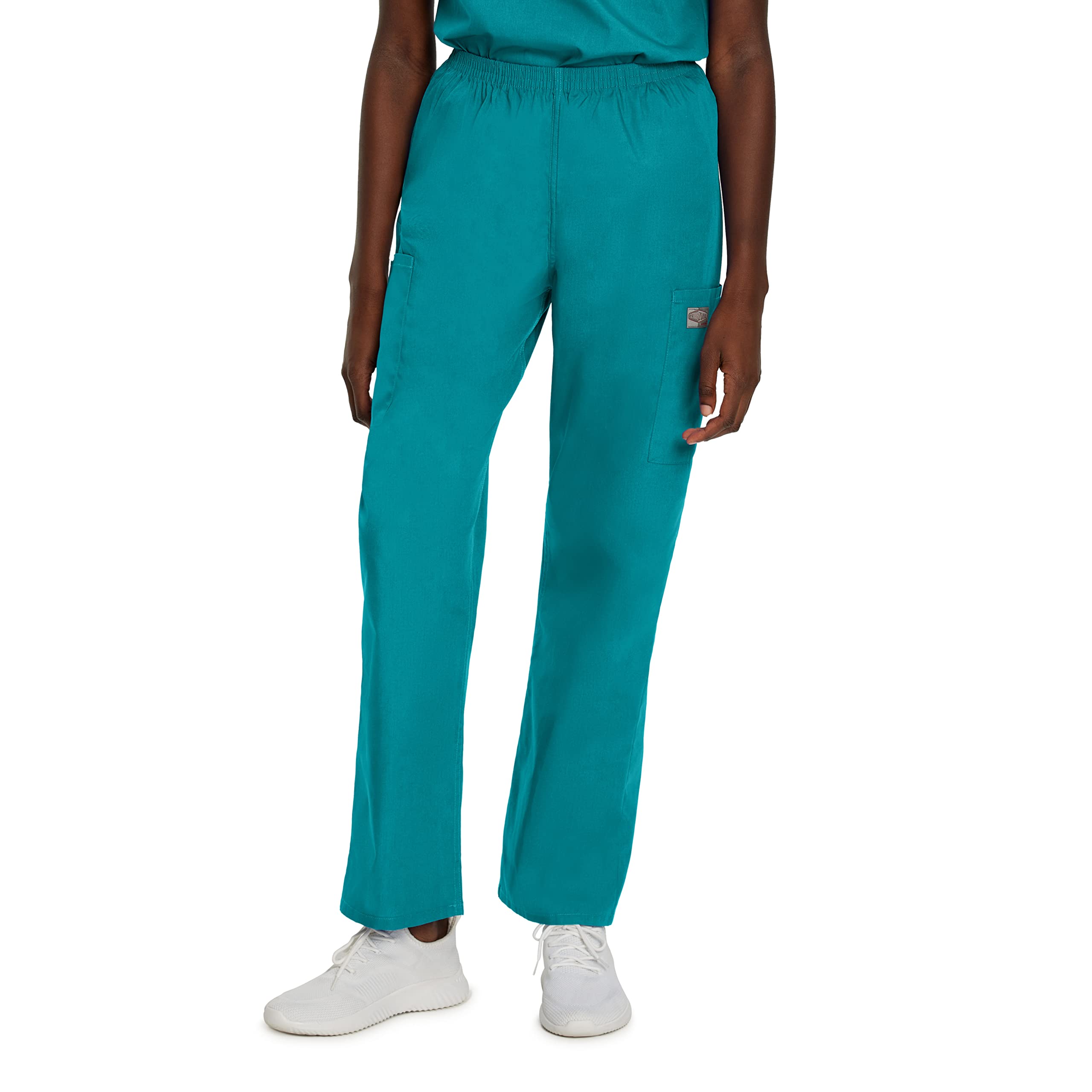 Landau Pantalon d'Uniforme Cargo pour Femmes à Taille Entièrement Élastique