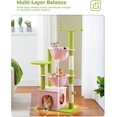 thumbnail image 4 of Arbre à Chat en Forme de Fleur avec Grand Cadre en Métal Hamac [.”=cm] Tour pour Chat Rose avec Poteaux à Griffer en Sisal pour Petits Chats d'Intérieur Condo pour Chat avec Perchoir Supérieur Rose pour Chatons Boule Duveteuse Rose, 4 of 6