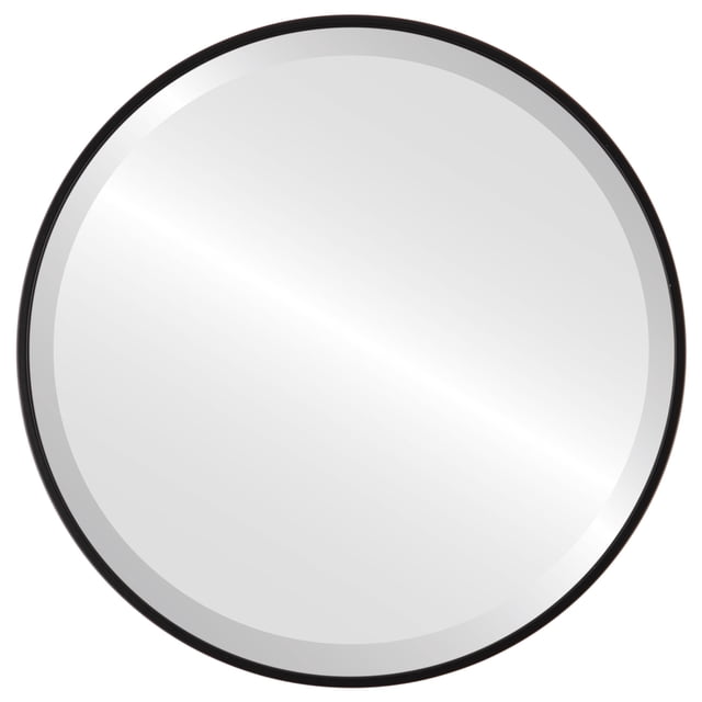 Miroir Rond Encadré Singapore - Noir Mat - 15 Pouces x 15 Pouces