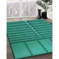 thumbnail image 3 of Ahgly Company Tapis d'Intérieur Lavable à la Machine, Carré, Transitionnel, Vert Turquoise Foncé, Tapis de Zone, 3 Pieds Carré, 3 of 7