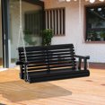 thumbnail image 2 of Outsunny Balançoire de Porche 2 Places, Chaise Balançoire de Patio en Bois, Siège, Noir, 2 of 10