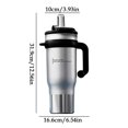 thumbnail image 2 of Gobelet Isotherme en Acier Inoxydable 40oz avec Poignée, Double Paroi sous Vide, Couvercle Anti-Déversement, Paille Réutilisable, Grande Capacité 1200ml Tasse pour Boissons Froides et Chaudes, Bleu/noir/blanc/naturel, 2 of 8