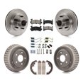 thumbnail image 1 of Transit Auto Front Rear Disc Brake Rotors Hub Assembly Semi-Metallic Pads and Drum Kit (7Pc) for Car 2003 Chevrolet S10 GMC Sonoma RWD with rear brakes K8S-102188, 1 of 11