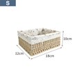 thumbnail image 2 of Multipurpose Rattan Storage Basket Clothing Cosmetics Sundries Container Decorative Baskets Home Decor Handmade for Desktop Dorm Bathroom , A, 2 of 8