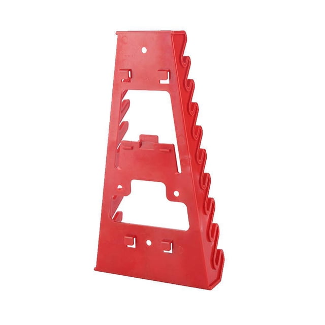 1Pcs Red Plastic Wrench Organizer, 6-Wrench Capacity Tool Holder for Auto/Machine Repair, Wall or Toolbox Mount