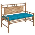 thumbnail image 1 of vidaXL Garden Bench with Cushion 120 cm Bamboo, 1 of 5