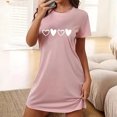 thumbnail image 2 of Chemises de Nuit Courtes pour Femmes Chemises de Nuit Imprimées pour Femmes Manches Courtes T-Shirts de Nuit Vêtements de Nuit Décontractés Robe de Pyjama Imprimée Douce et Confortable Robe de Sommeil Classique Chemises de Nuit m, 2 of 5