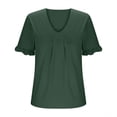 thumbnail image 4 of Chbgutlmr Womens Shirts Plus Size V Neck Ruffle Short Sleeve Ruched Blouse Loose Comfy Summer Casual Tops, 4 of 7