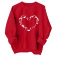thumbnail image 2 of TIMIFIS Chandails en Molleton de la Saint-Valentin pour Femmes Chandail Cœur Mode Manches Longues Col Rond - Printemps/été, 2 of 4