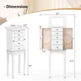 thumbnail image 3 of Costway Jewelry Cabinet Armoire Storage Box Chest Standing Organizer with Mirror White, 3 of 10