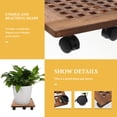 thumbnail image 2 of 1Pc Movable Flowerpot Tray Wooden Plant Pot Tray Hollow-out Tray with Casters, 2 of 8