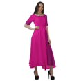 thumbnail image 3 of Moomaya Robe de Soirée à Manches Courtes en Viscose Style Santoon à Encolure Dégagée pour Femmes, 3 of 4