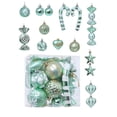 thumbnail image 1 of TopLLC 32 Pcs Christmas Tree Hanging Ornaments Set, Pre-Tied Shatterproof Plastic Assorted Baubles with Rope, Glitter Xmas Tree Decorative Pendants Christmas Decorations for Party Holiday Wedding, 1 of 6
