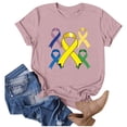 thumbnail image 3 of UANWENN T-Shirts Décontractés pour Femmes avec Imprimé Ruban de Sensibilisation au Cancer, Manches Courtes, Col Rond, Style de Base pour le Quotidien, T-Shirts Surdimensionnés pour Femmes, Haut Athlétique à Manches Courtes, Haut Femme Ample Femmes, 3 of 4
