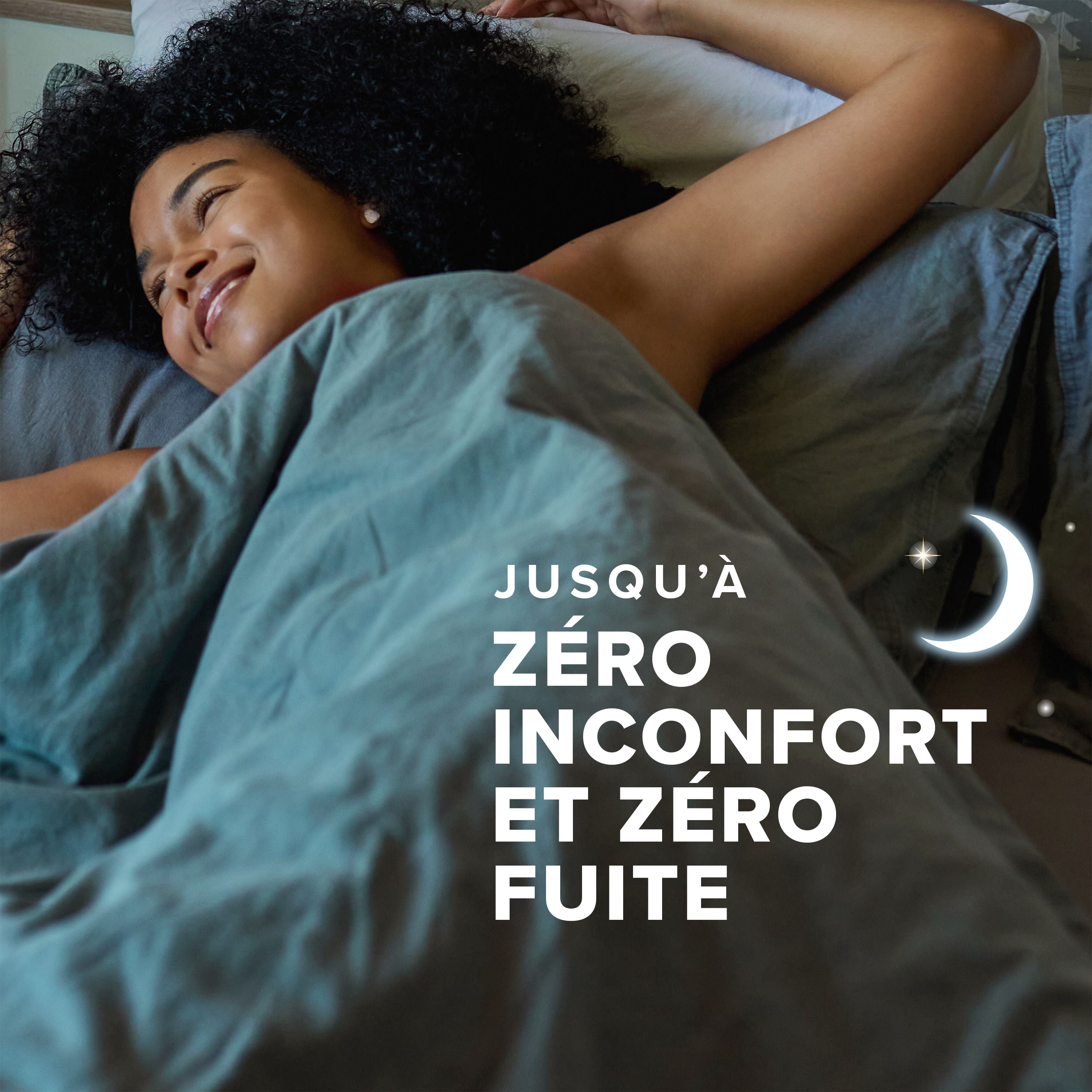 Always Coton Pur Serviettes Hygiéniques pour Femmes, Taille 5, de Nuit, Flux Très Abondant, avec Ailes, Non Parfumées