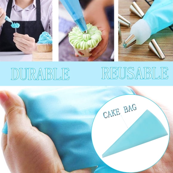 TIMIFIS Cookie Piping Reusable Icing Piping Bags Kit Supplies Set of 14Pcs with Couplers & Tips Kitchen Gadgets