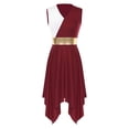 thumbnail image 3 of Aislor Robe de Danse Liturgique de Louange pour Femmes à Blocs de Couleur, Culte, Coupe Ample, Robe d'Église, Vêtement de Louange, Bourgogne P, 3 of 7