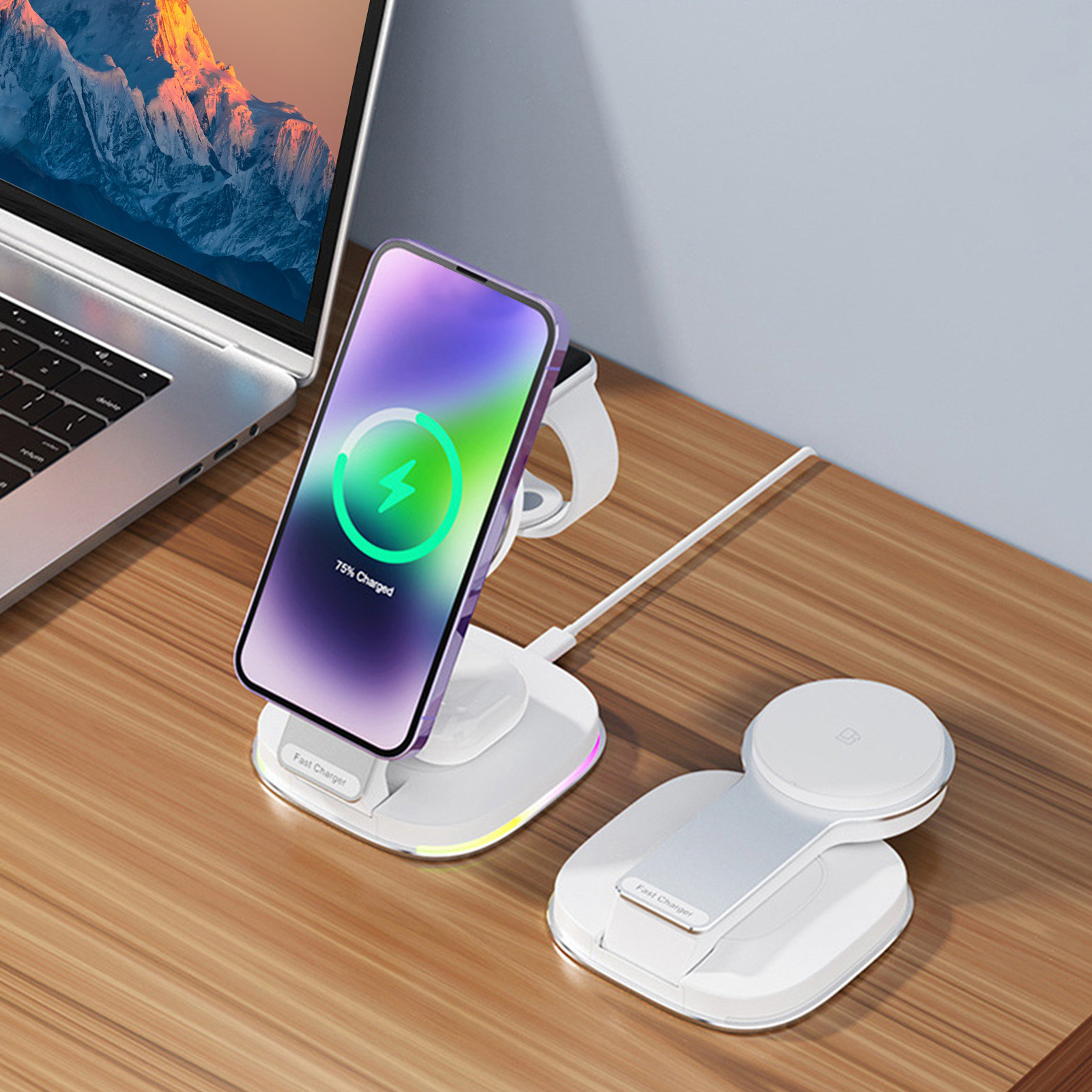 TopLLC Magnetic Folding 15W Wireless Fast Charging Suitable For Mobile Phones Headphones And Watches